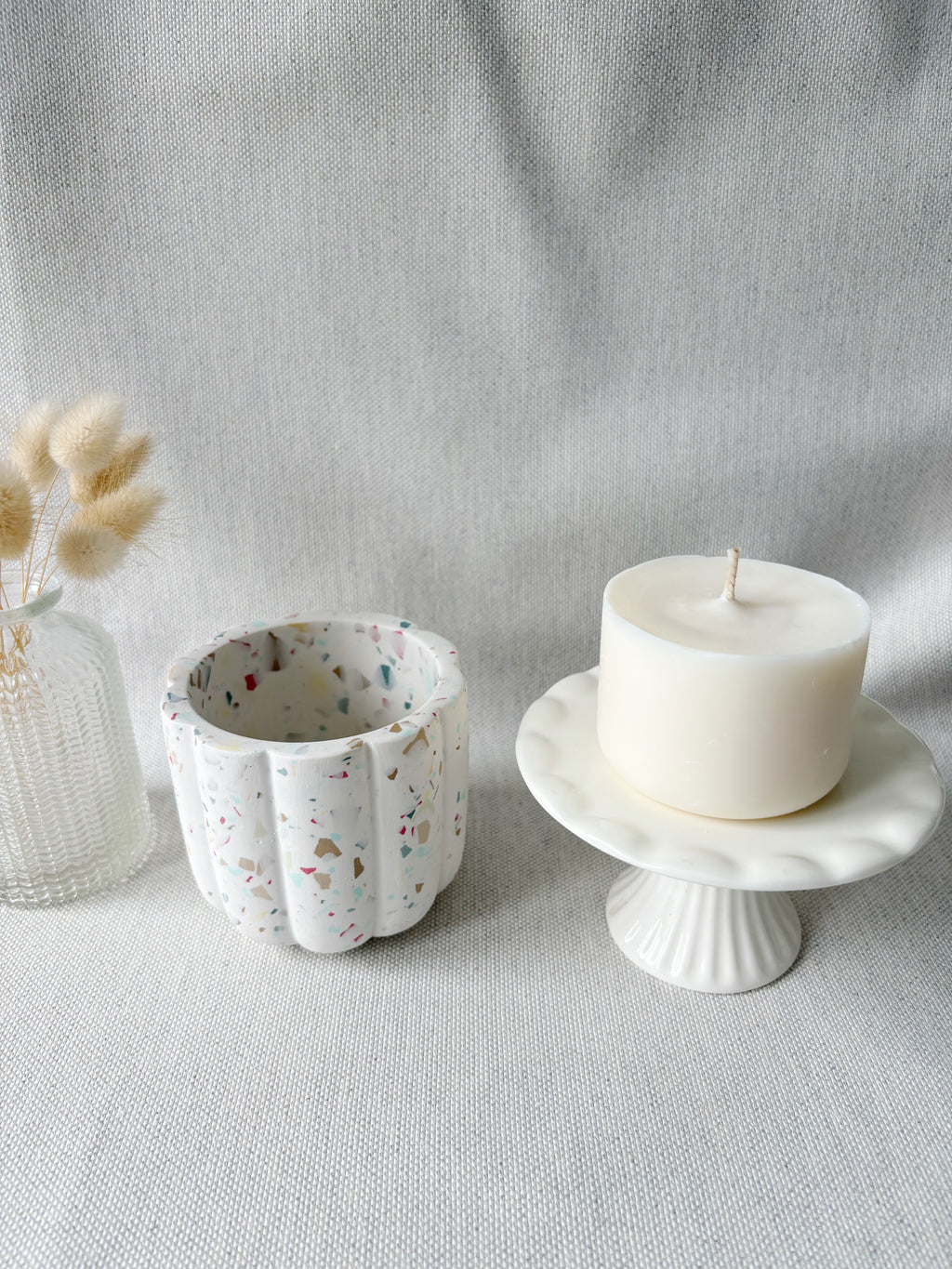 Bougie fleur - Terrazzo multicolor