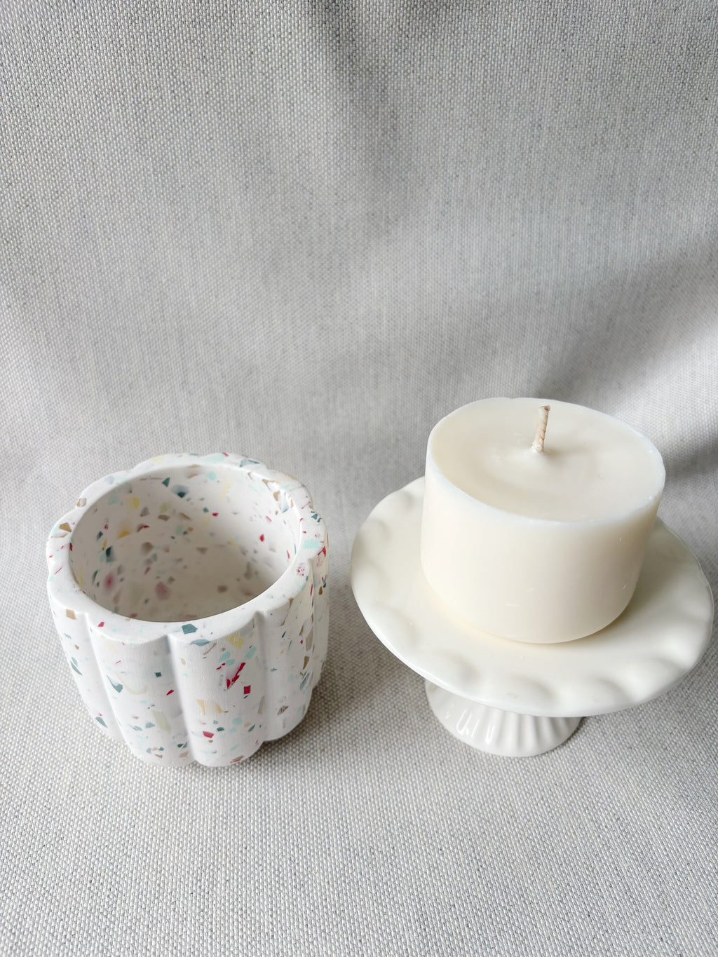 Bougie fleur - Terrazzo multicolor