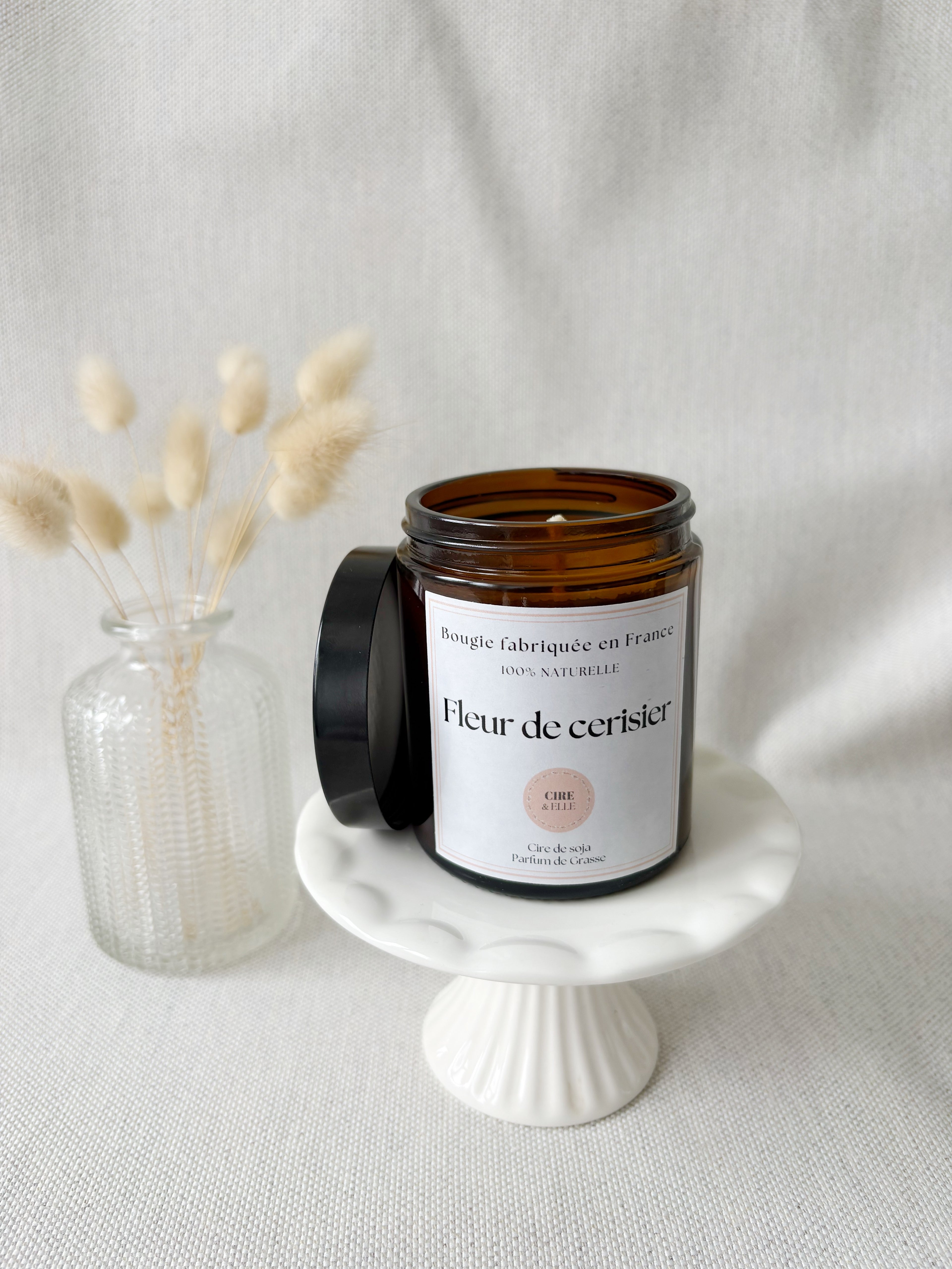 Grand pot ambré - Fleur de cerisier