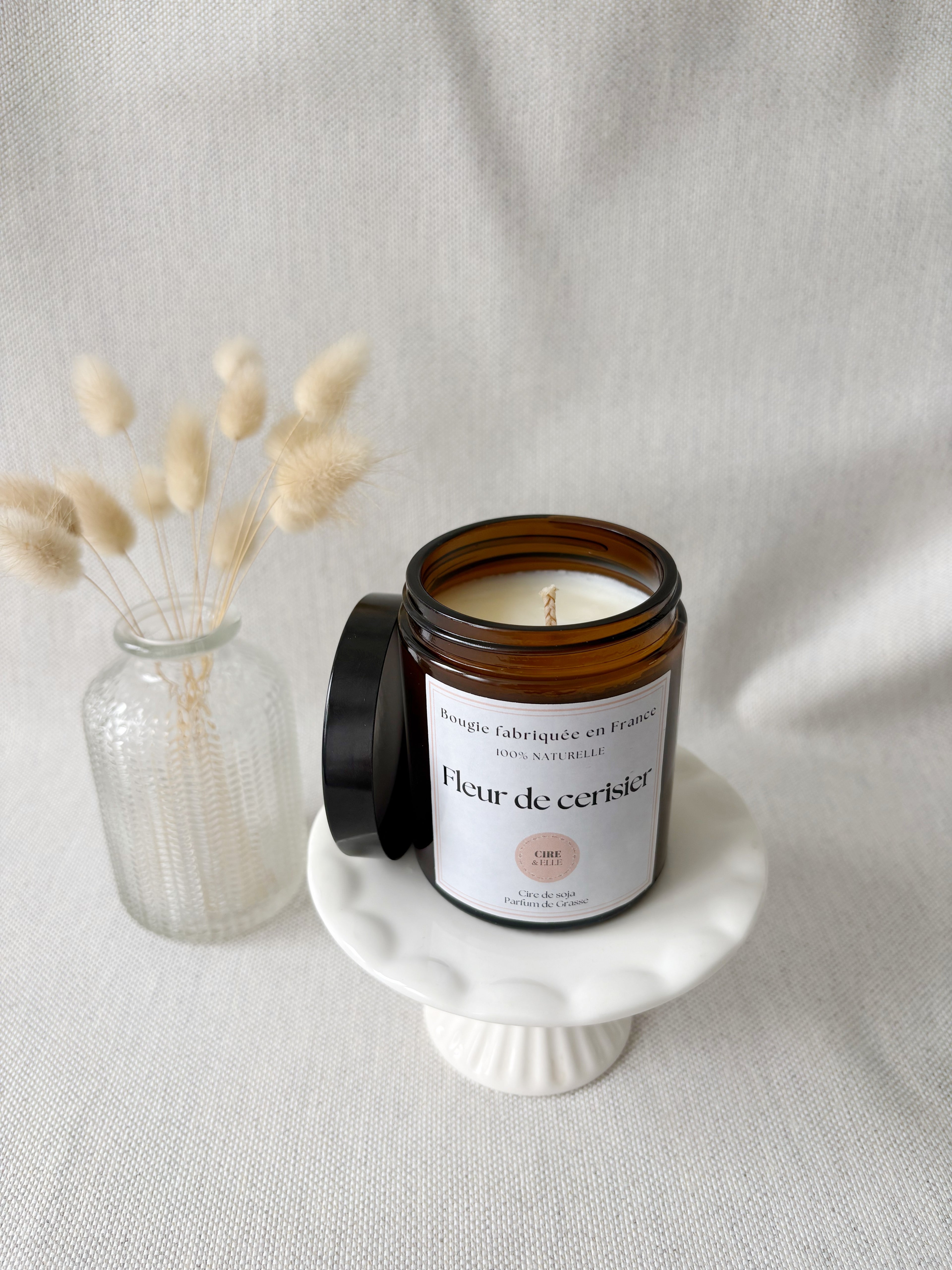 Grand pot ambré - Fleur de cerisier