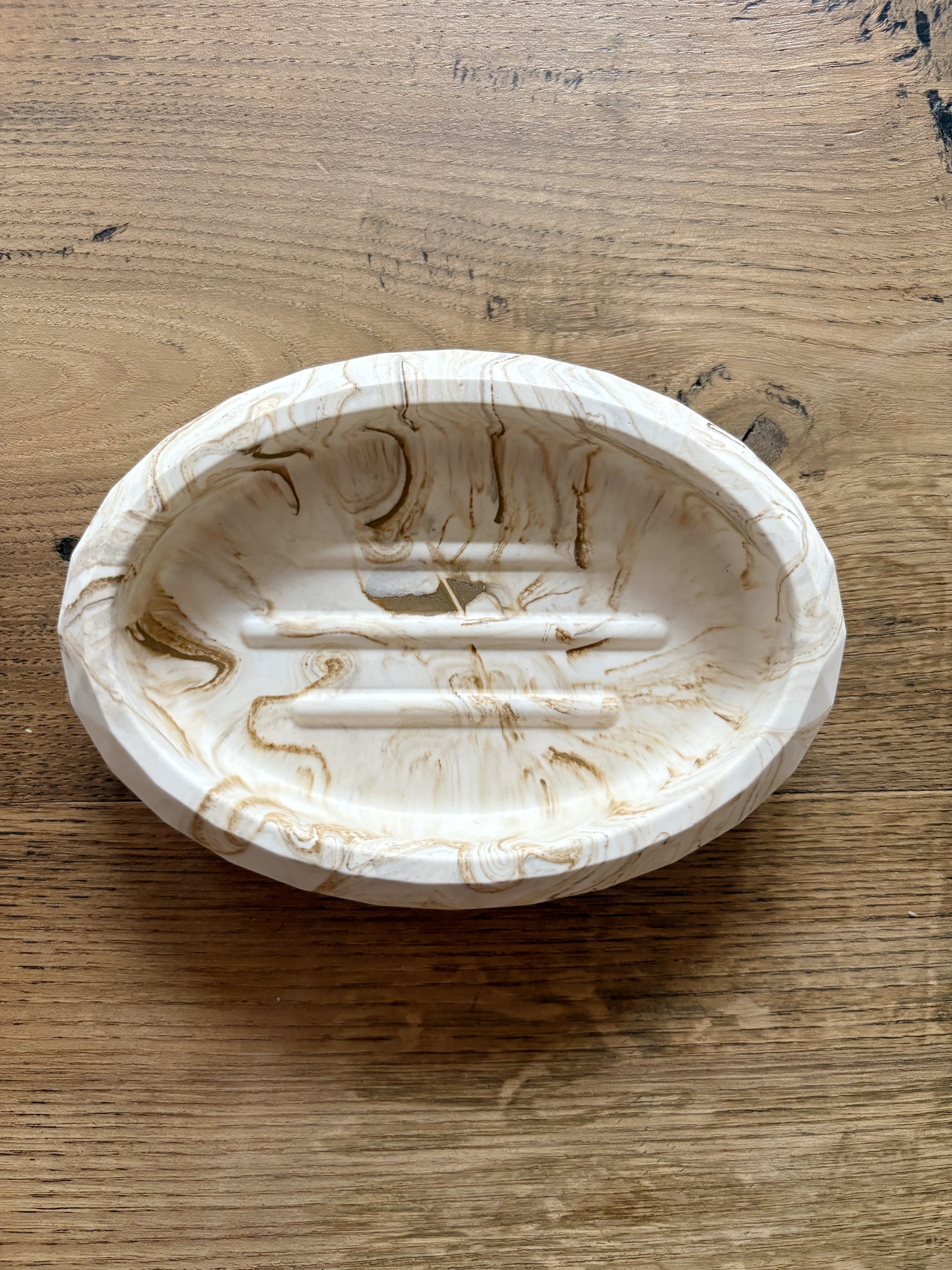 Porte-savon marbré camel