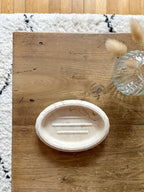 Porte-savon marbré beige