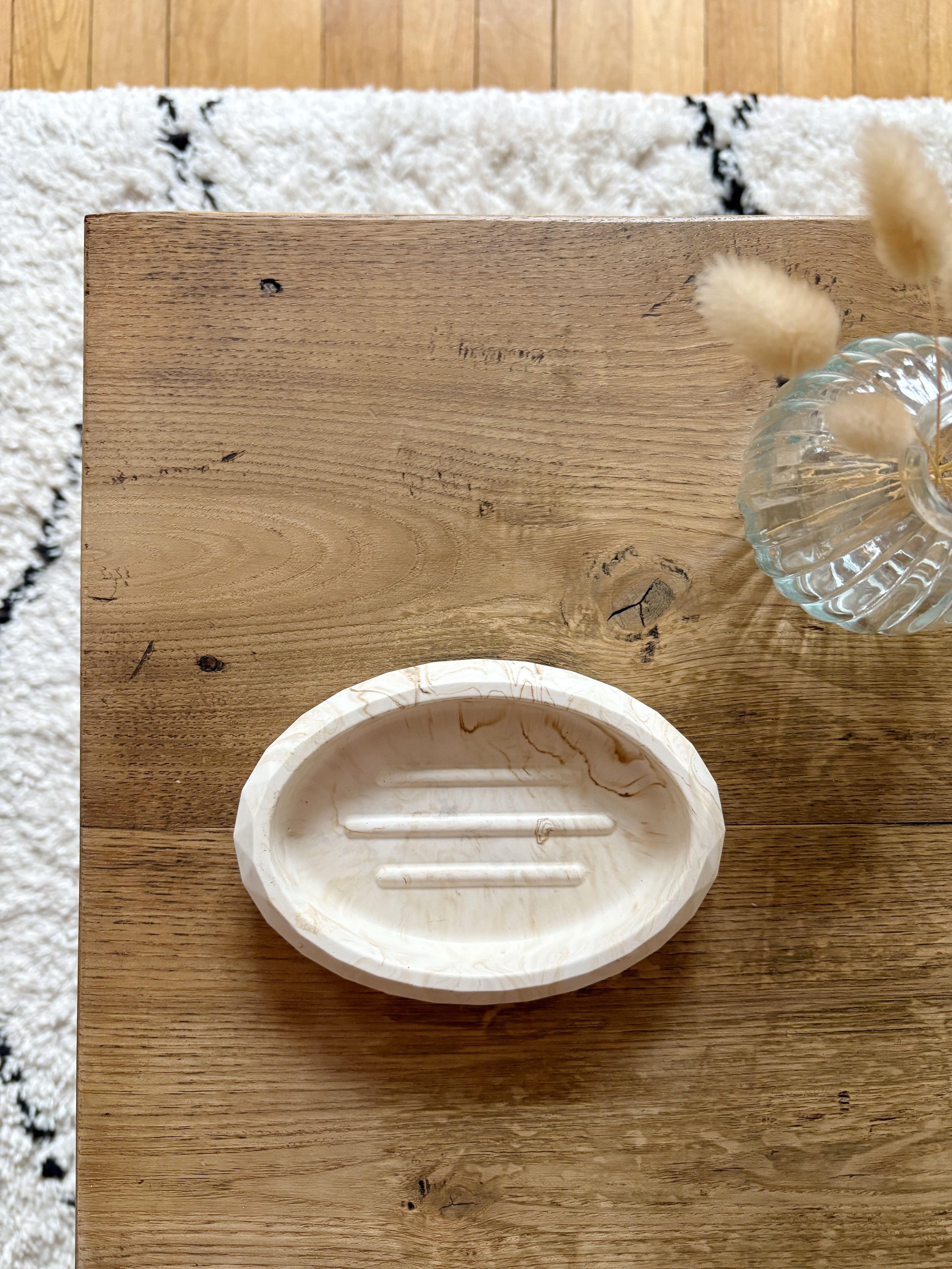 Porte-savon marbré beige