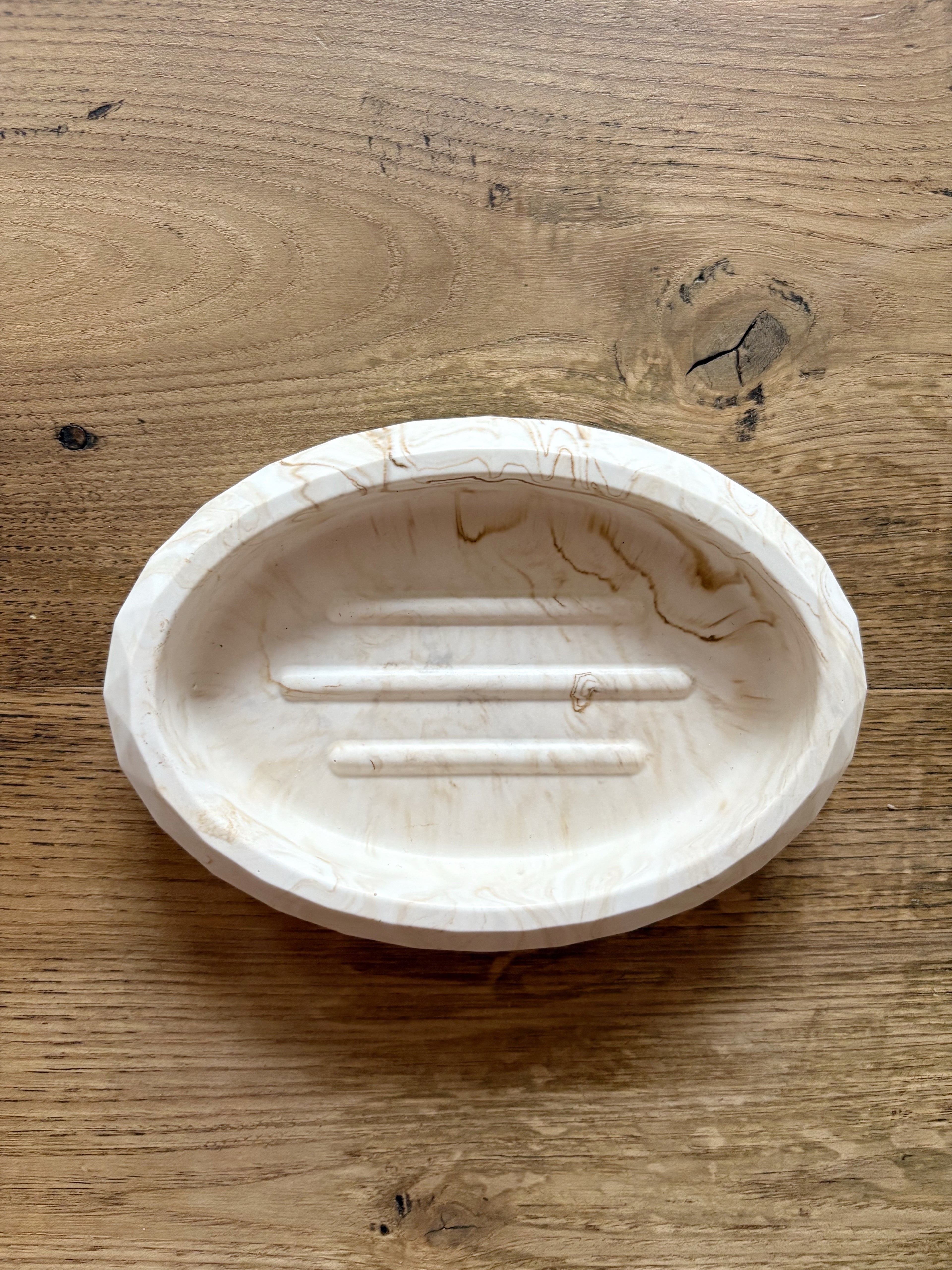 Porte-savon marbré beige