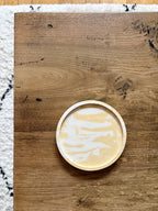 Petit plateau rond jaune & blanc