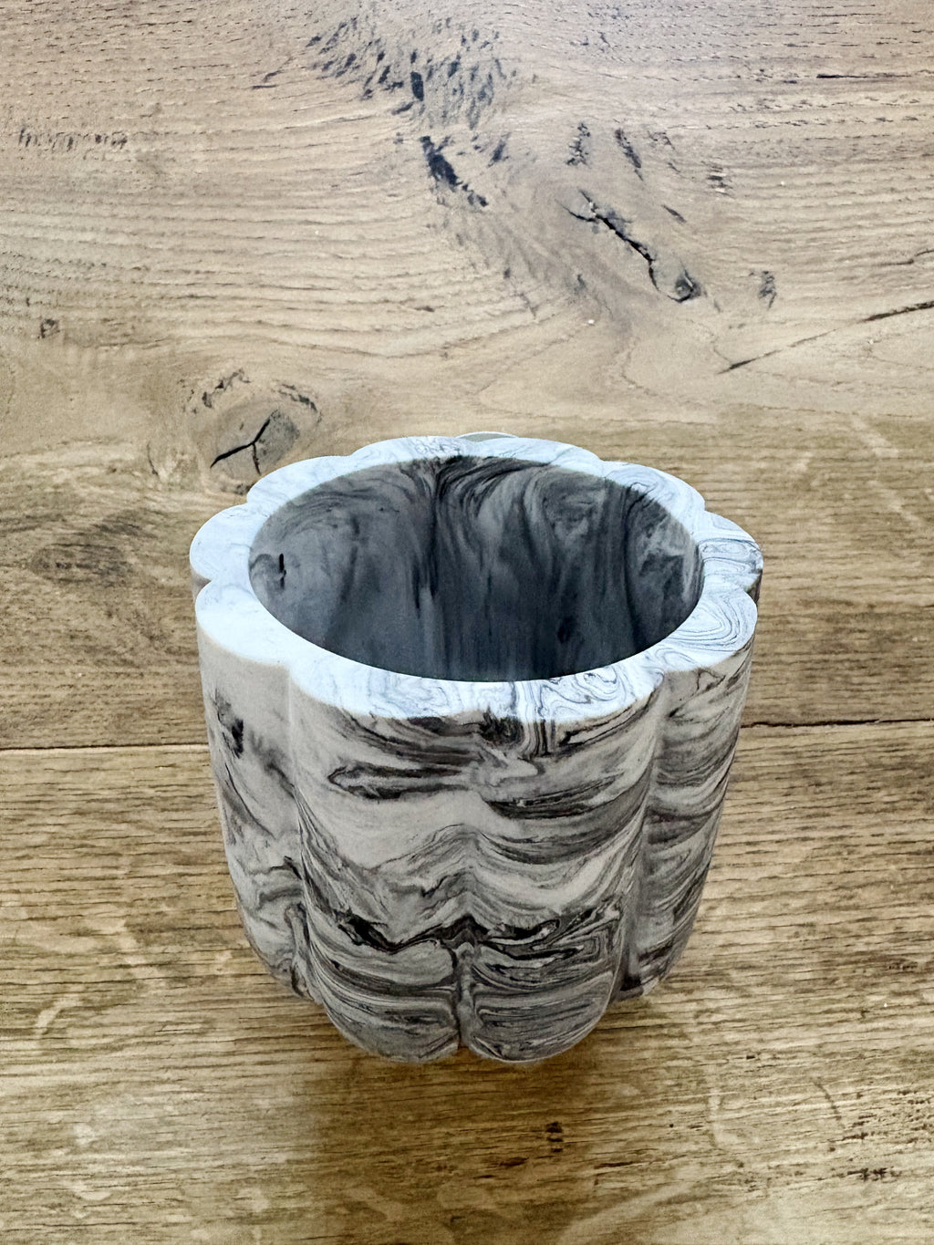 Pot marbré noir & blanc