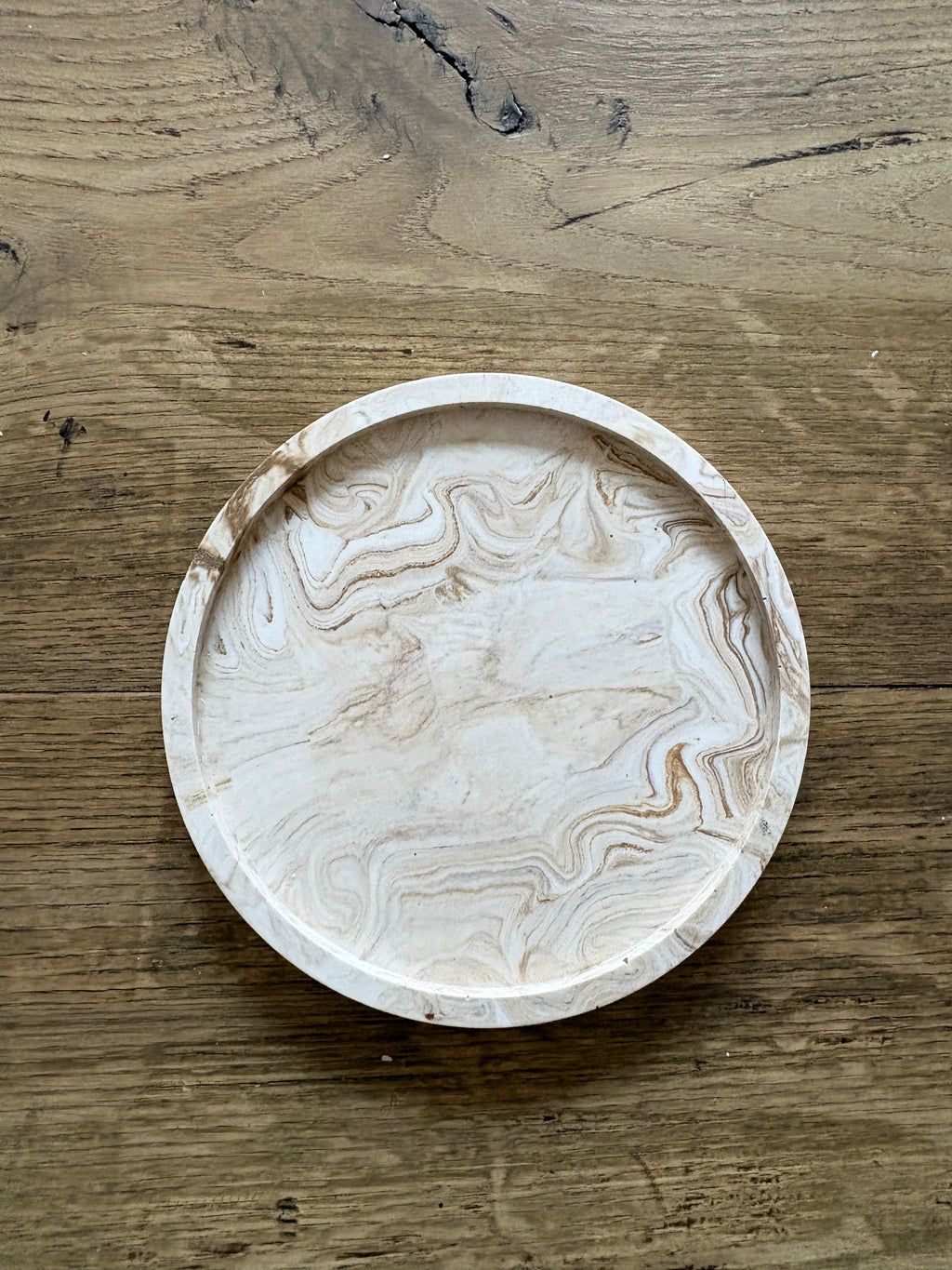 Petit plateau rond marbré