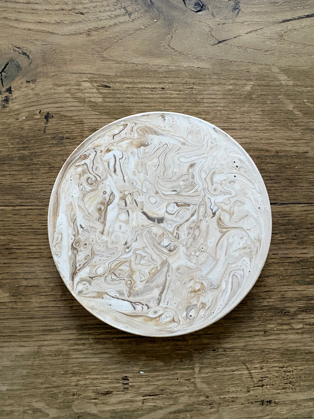 Petit plateau rond marbré