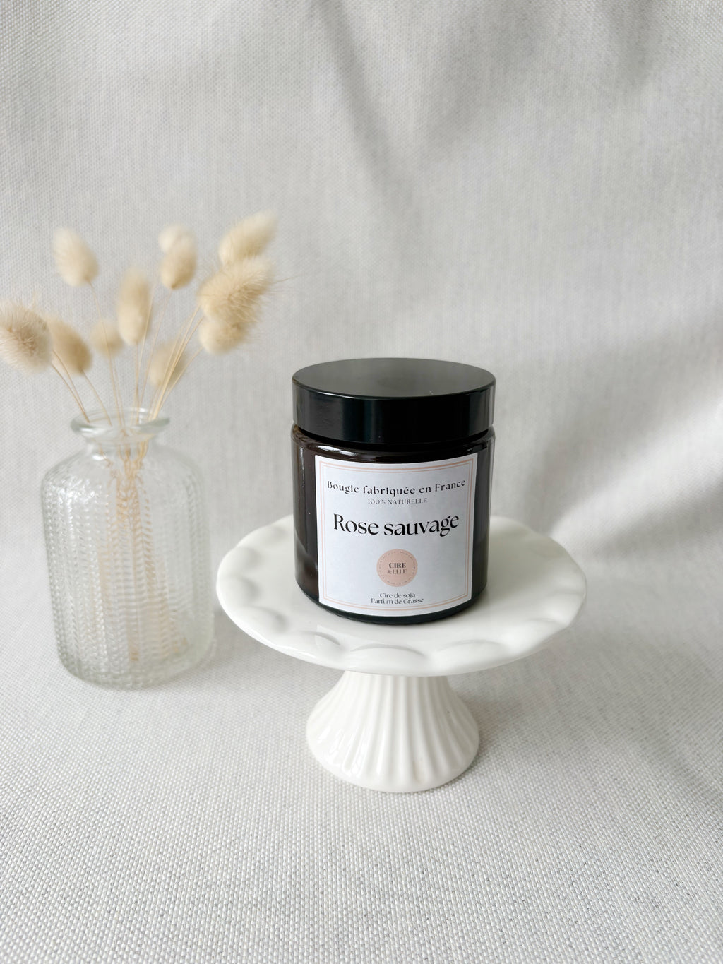 Petit pot ambré - Rose sauvage