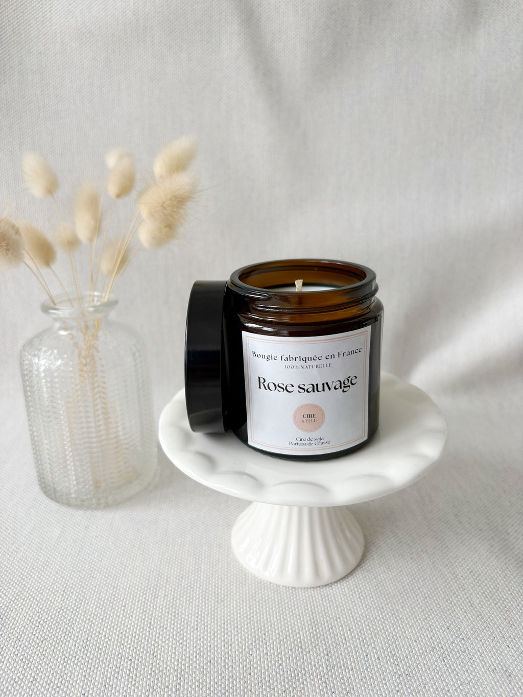 Petit pot ambré - Rose sauvage