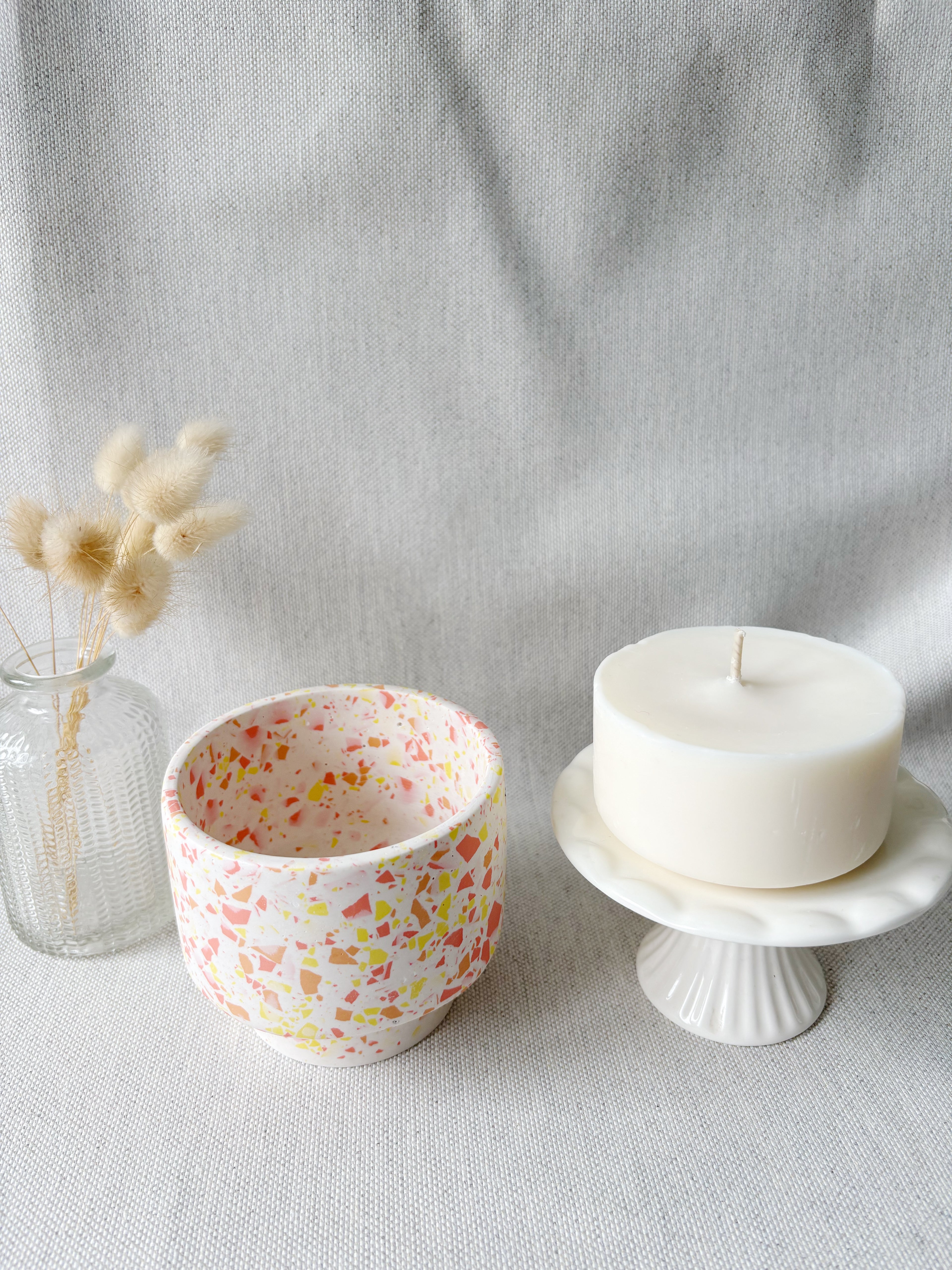 Bougie perchée - Terrazzo orange