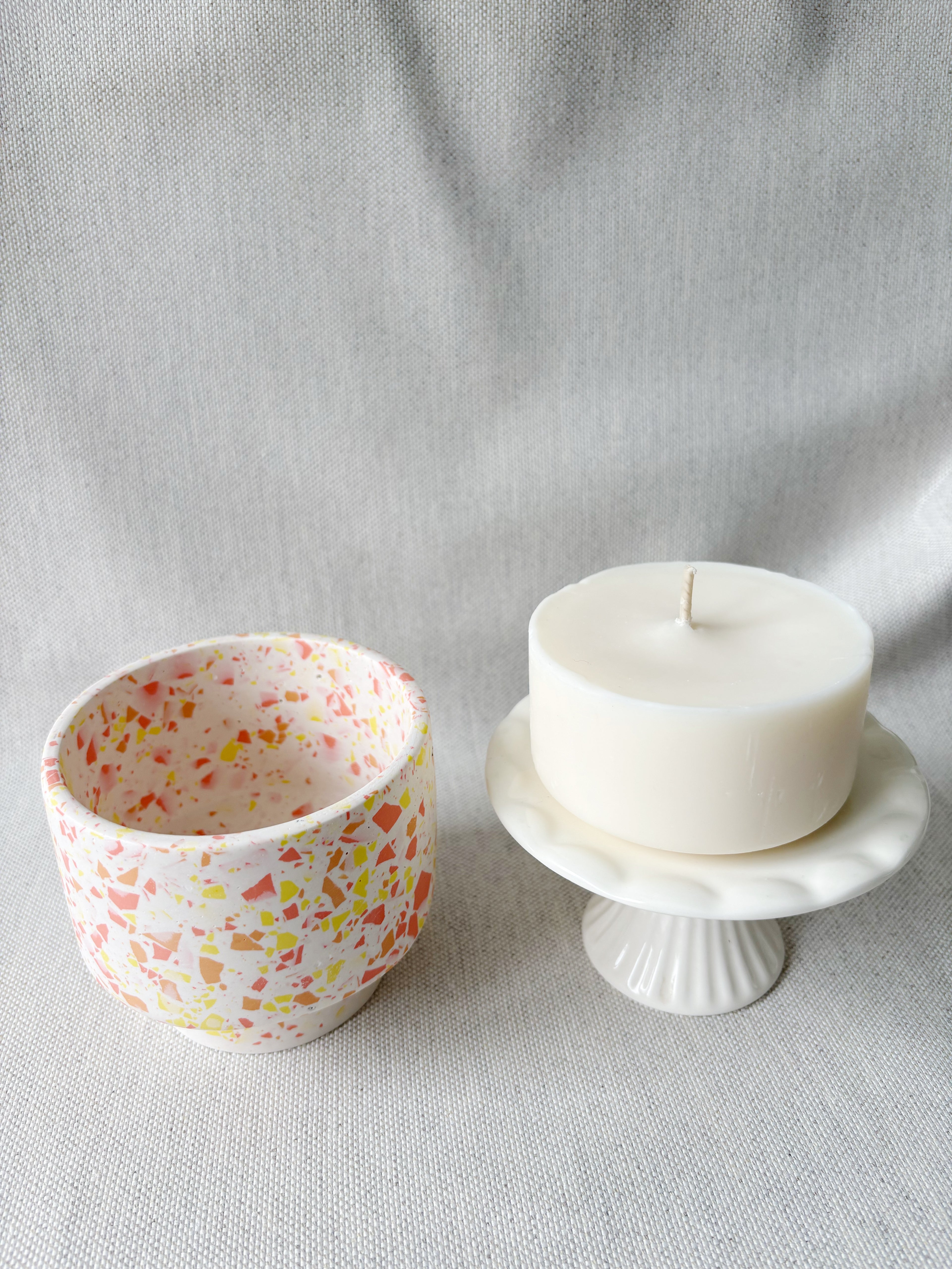 Bougie perchée - Terrazzo orange
