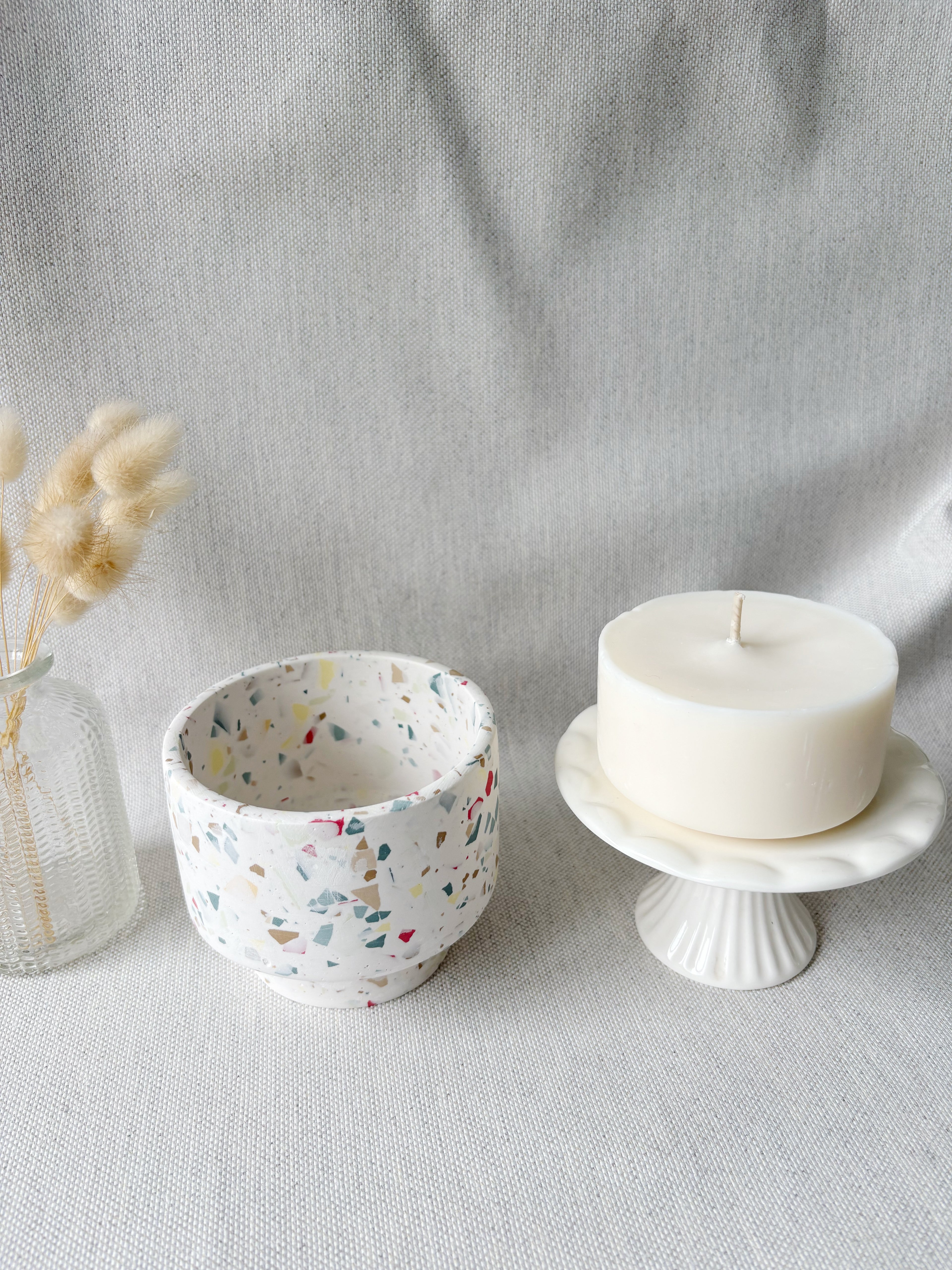 Bougie perchée - Terrazzo multicolor
