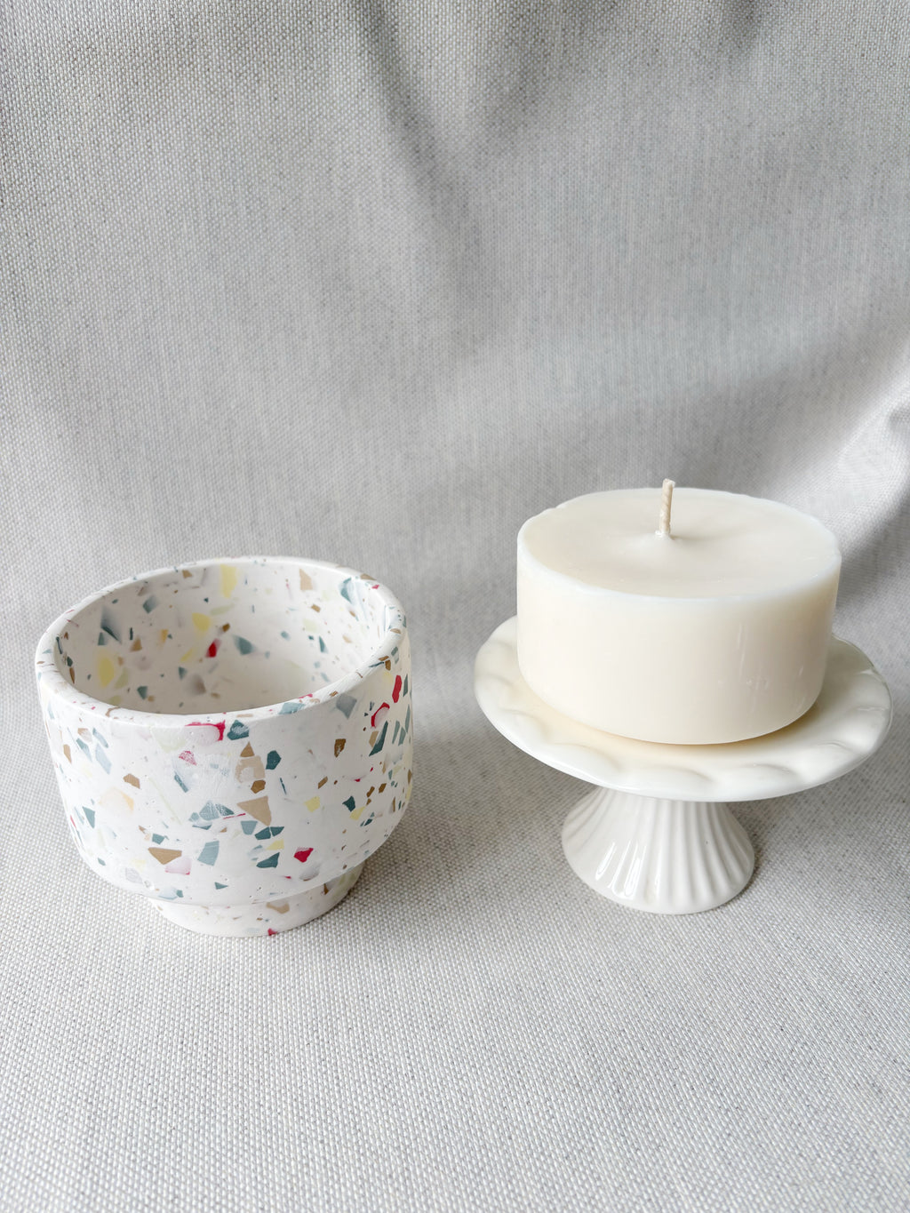 Bougie perchée - Terrazzo multicolor