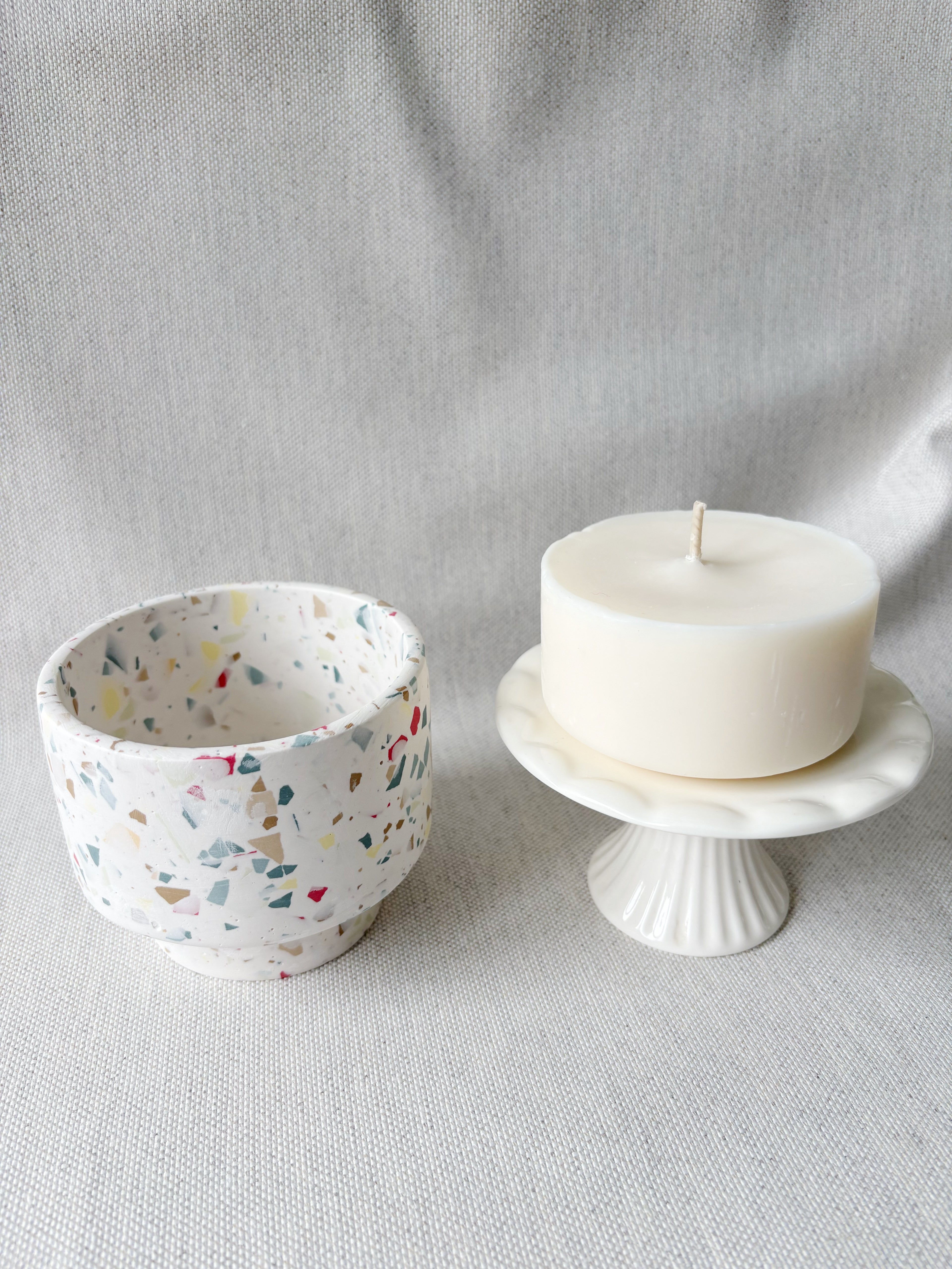 Bougie perchée - Terrazzo multicolor